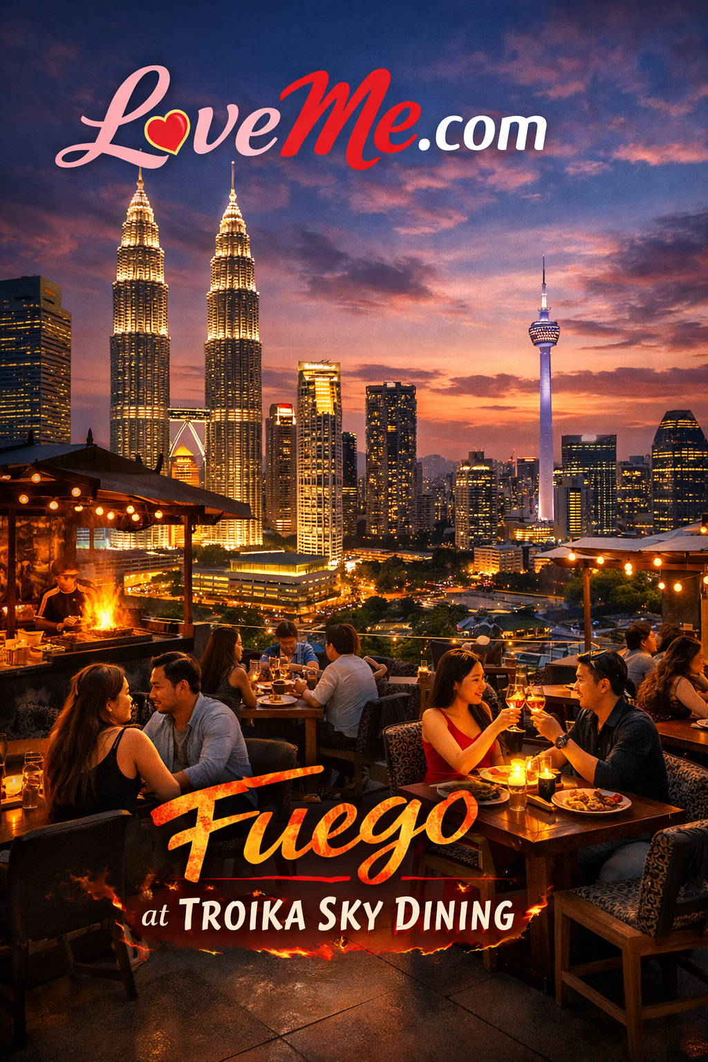 Fuego en Troika Sky Dining