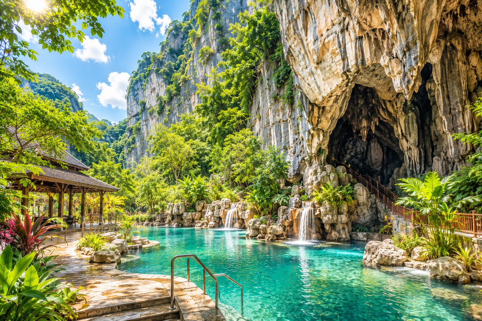 Cuevas de piedra caliza y paisaje natural en The Banjaran Hotsprings Retreat, Malasia