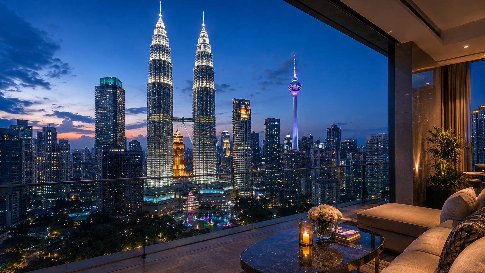 Vista de las Torres Petronas cerca de Star Suites KLCC