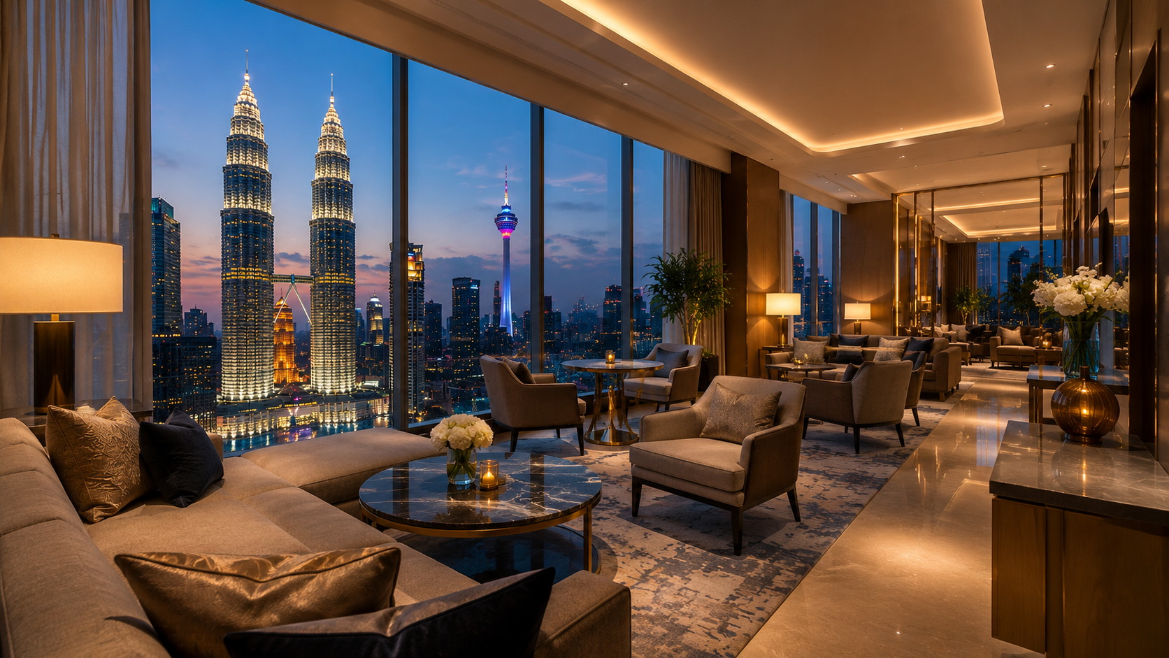 Elegante sal&oacute;n en Star Suites KLCC, hotel del viaje a Malasia