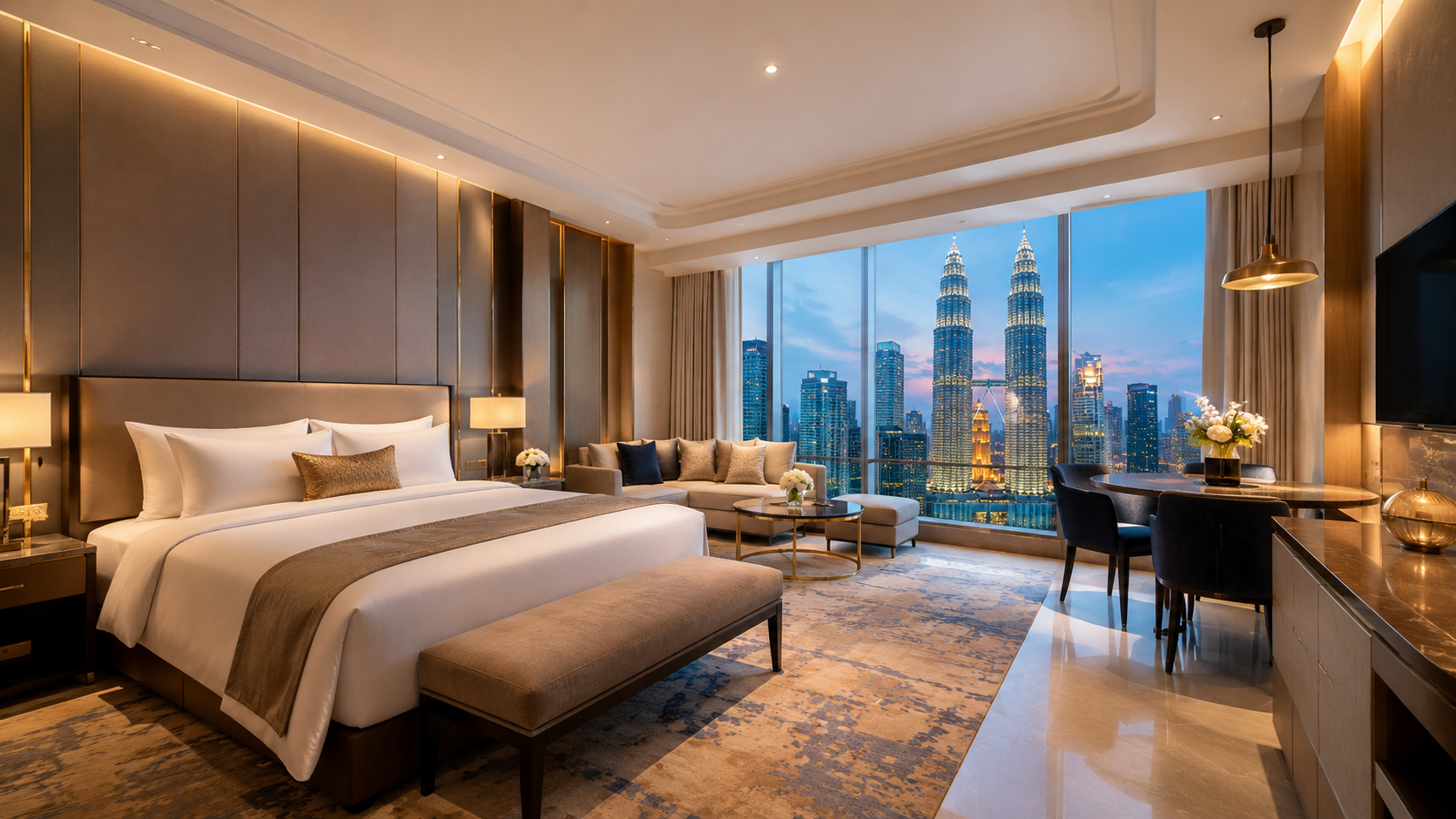Habitaci&oacute;n moderna tipo suite en Star Suites KLCC Kuala Lumpur